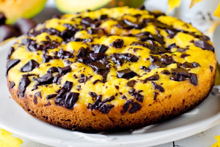 Pastel de calabaza con chocolate
