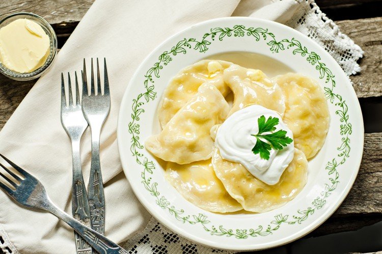 Vareniki mit Quark und Kartoffeln