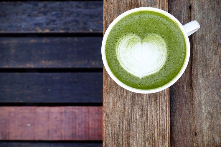Matcha Latte mit Sojamilch