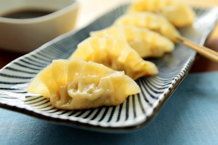 Gyoza de pavo y champiñones