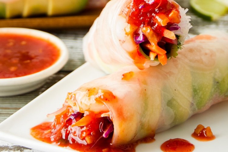 Spring Rolls with Beets and Radishes