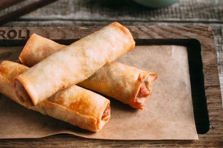 Spring Rolls with Fried Vegetables and Glass Noodles