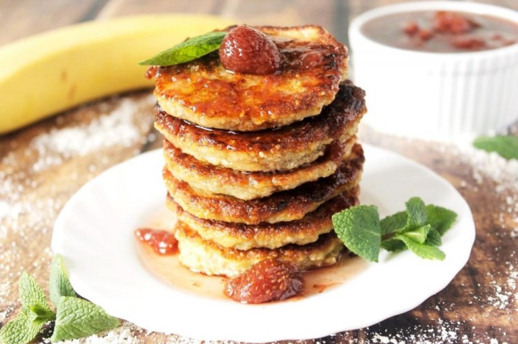 Bananenpfannkuchen mit Haferflocken