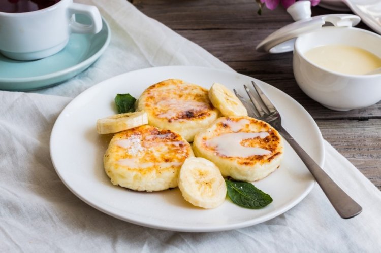 Quarkpfannkuchen mit Banane