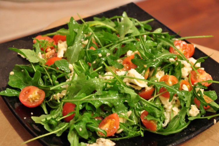 Arugula, Cherry Tomato, and Mascarpone Salad