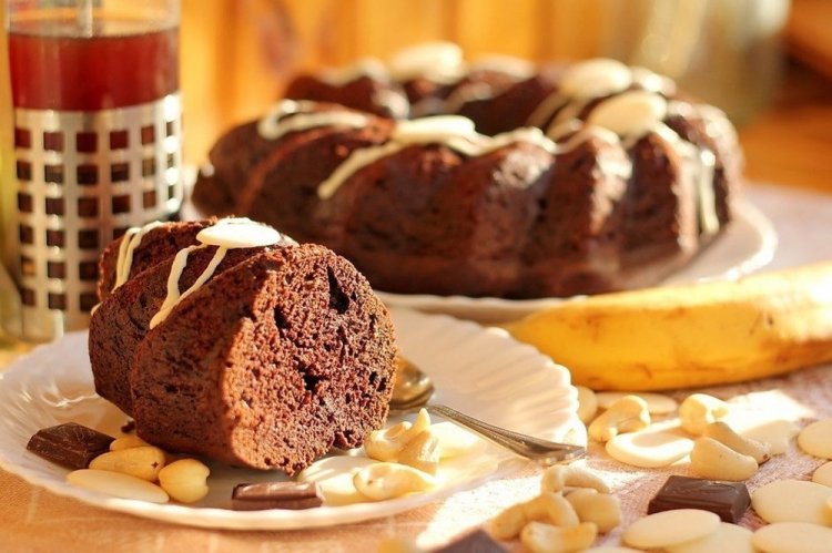 Bizcocho de plátano con chocolate