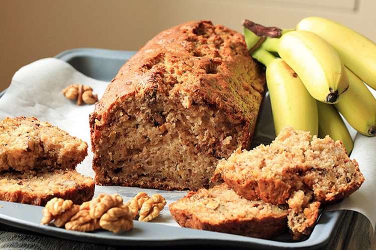 Bizcocho de plátano con nueces