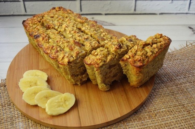Bizcocho de plátano con avena