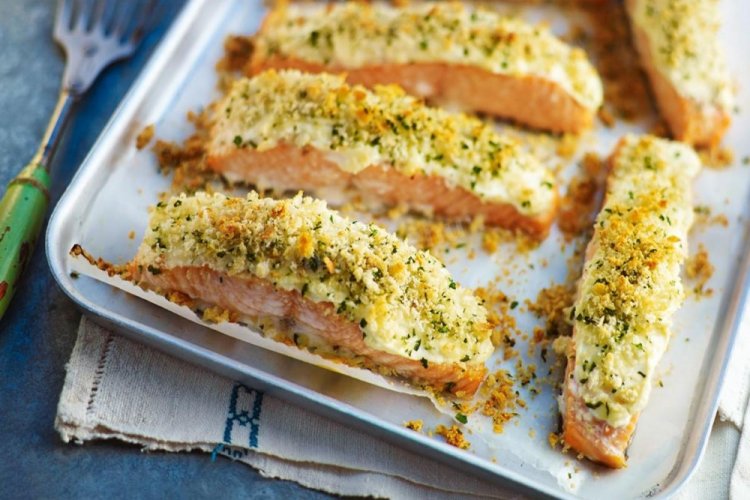 Lachs mit Frischkäse im Ofen