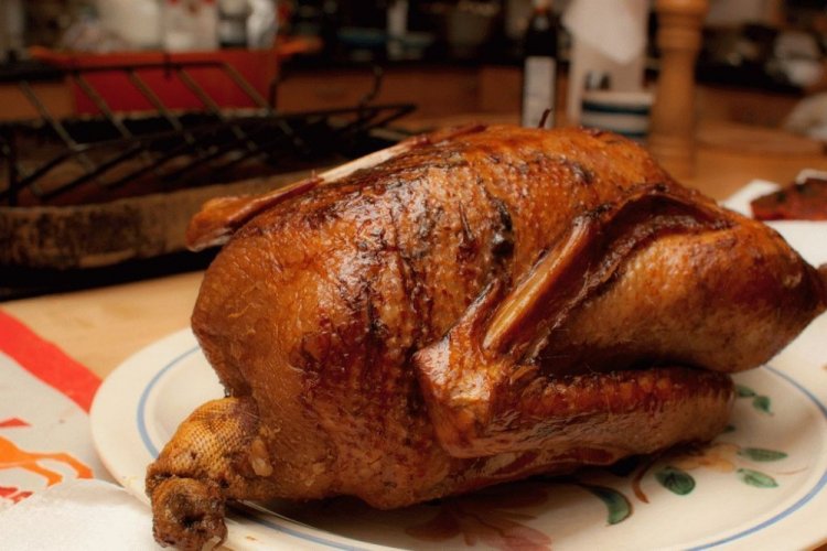 Gebratene Gans im Bratschlauch