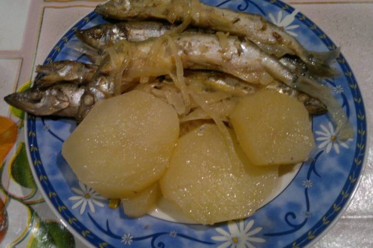 Capelán con verduras al horno