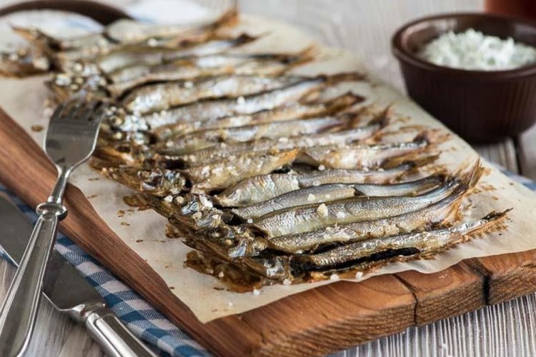 Capelán con salsa de soja al horno