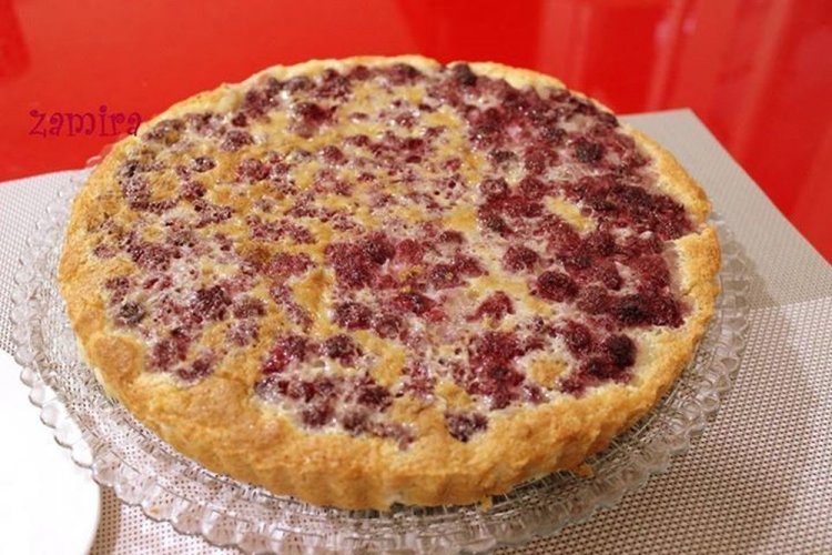 Tarta de frambuesa y acedera