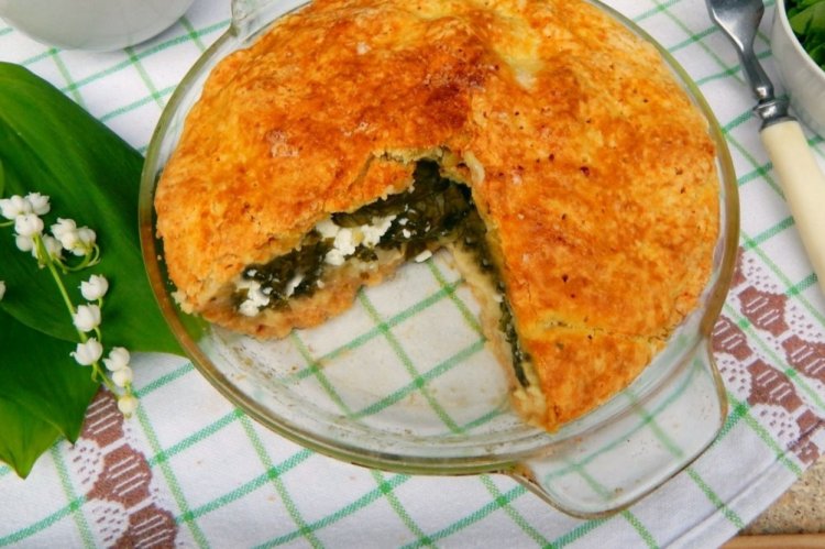 Tarta de acedera y huevo