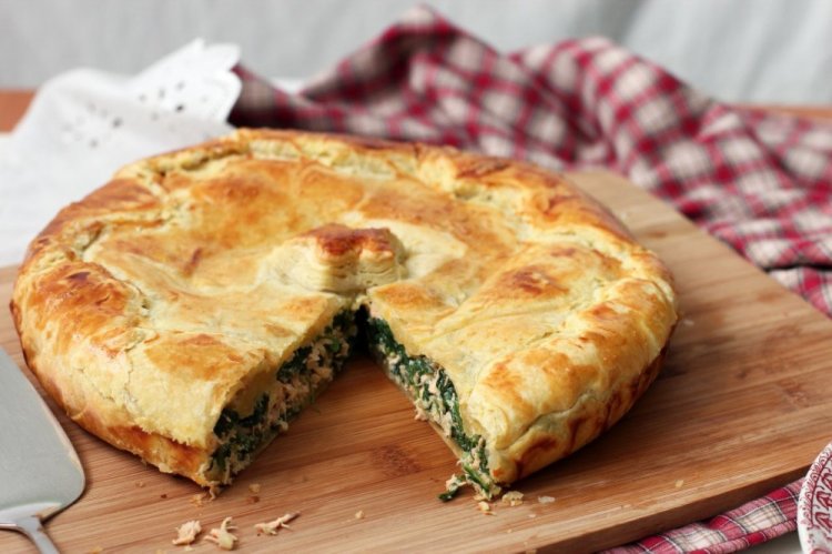Tarta de pollo y acedera