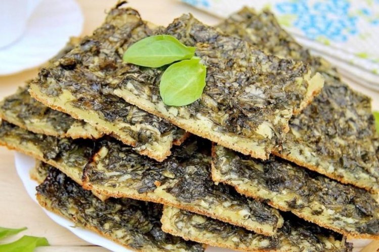 Tarta de acedera y ruibarbo