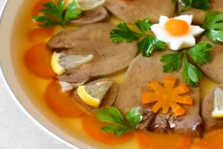 Aspic de lengua con gelatina