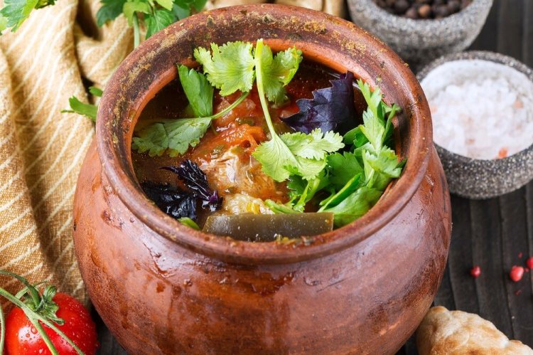 Chanachi mit Lammfleisch und Reis