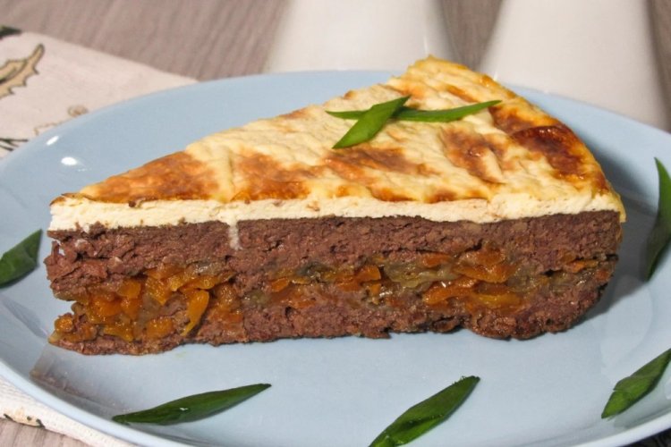 Leberkuchen mit Grieß im Ofen