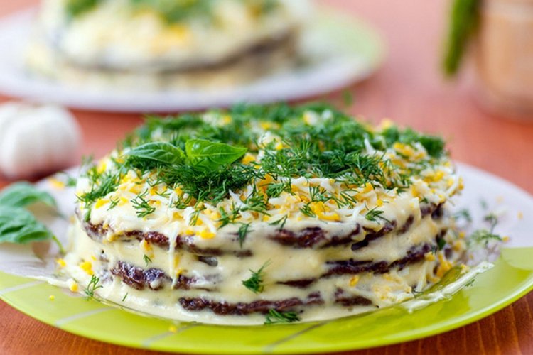 Leberkuchen mit Kartoffeln