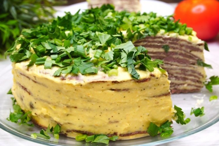 Leberkuchen mit Äpfeln