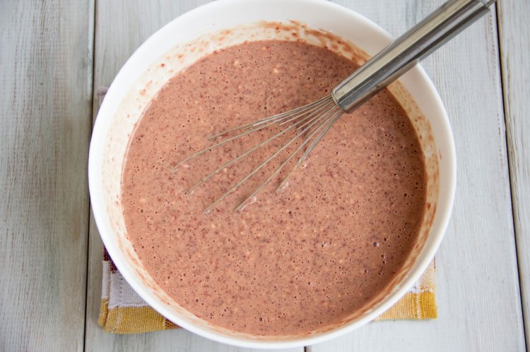 Leberkuchen aus Hühnerleber mit Milch