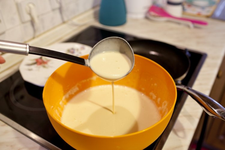 Pfannkuchenteig mit Wasser