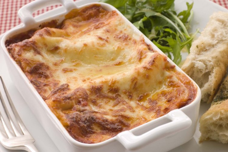 Lasaña con requesón y queso