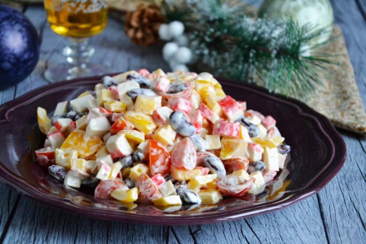 Krabbensalat mit Bohnen