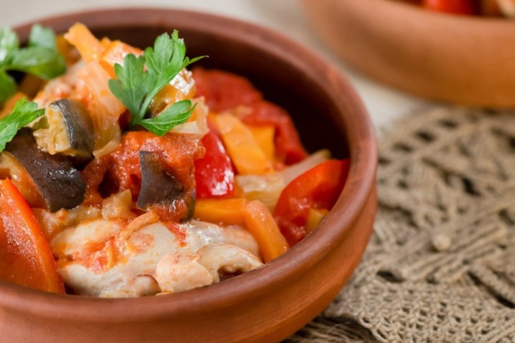 Chakhokhbili with Eggplant