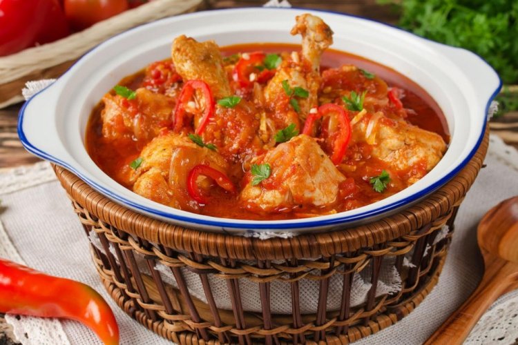 Chakhokhbili with Tomatoes in Their Own Juice