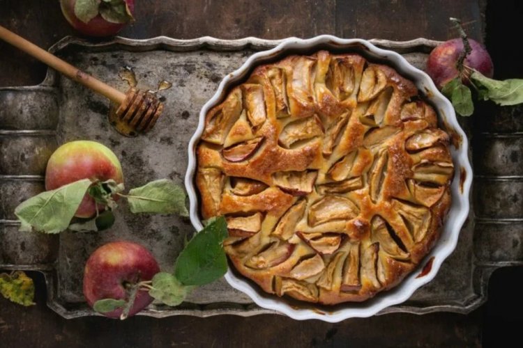 Tarta de manzana con crema de cacahuete