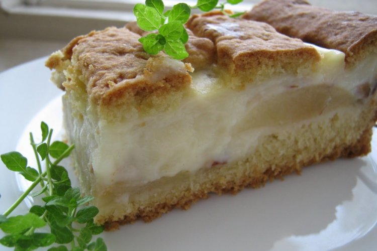 Tarta de manzana con crema pastelera