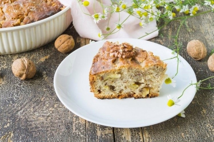 Tarta de manzana con nueces