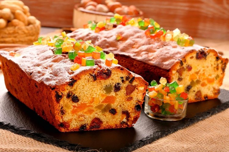 Bizcocho de calabaza vegano con frutas confitadas y jengibre