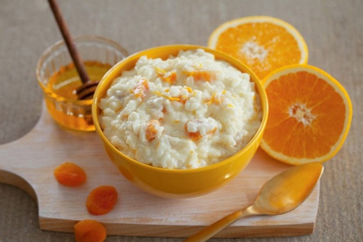 Pumpkin Rice Porridge with Oranges