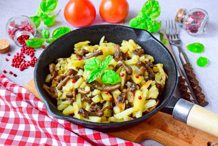 Gebratene Honigpilze mit Kartoffeln