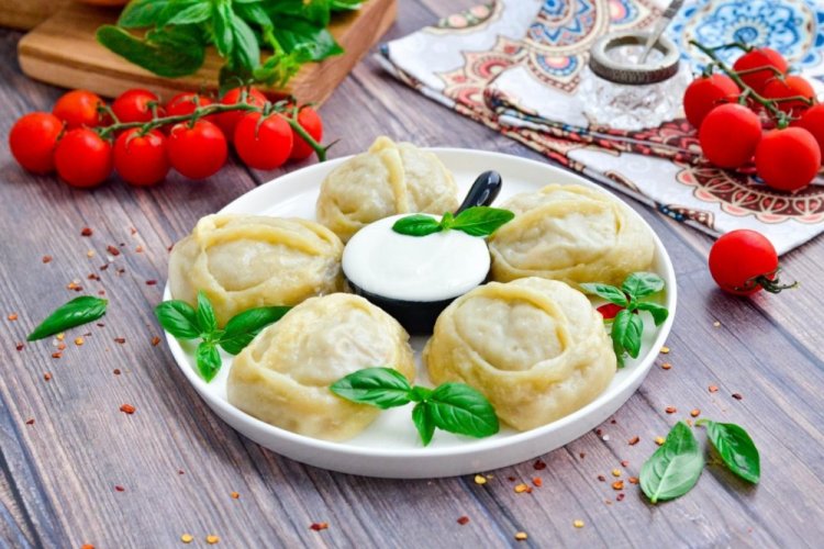 Manti de calabaza y verduras