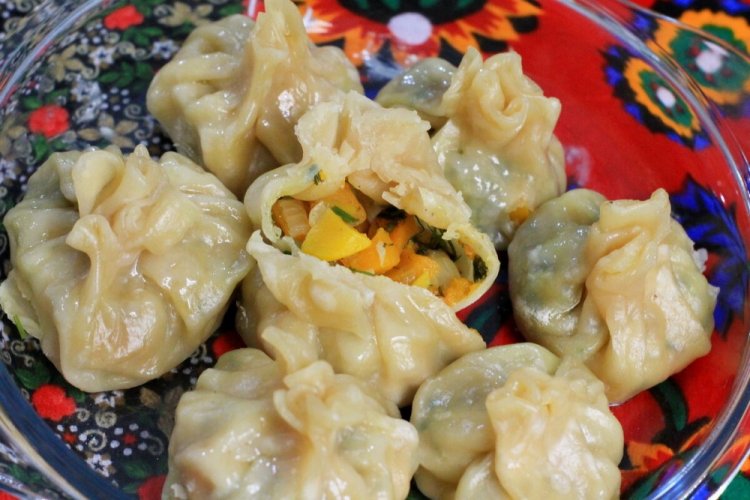 Manti de calabaza en vaporera