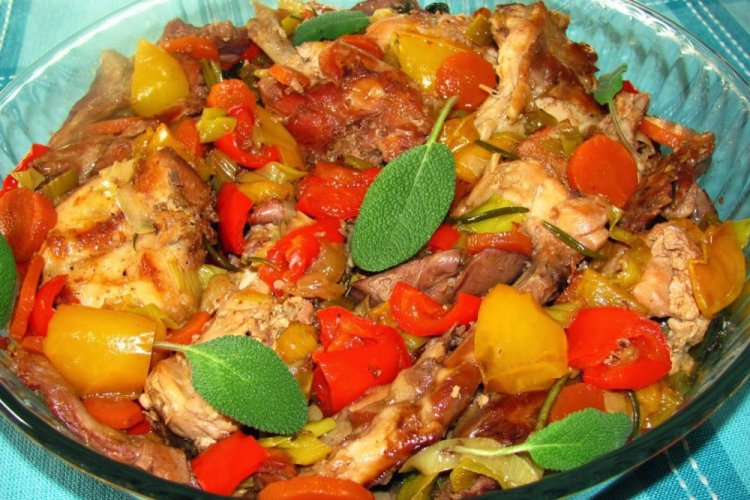Rabbit with Vegetables in the Oven
