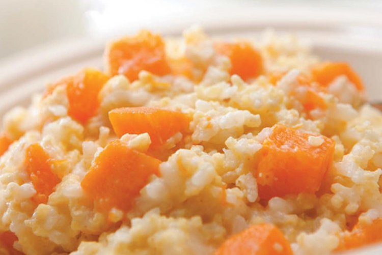 Pumpkin Rice Porridge with Milk, No Sugar