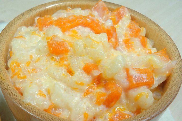 Pumpkin Rice Porridge with Pineapple and Coconut Milk