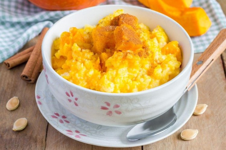 Millet Porridge with Pumpkin in Coconut Milk