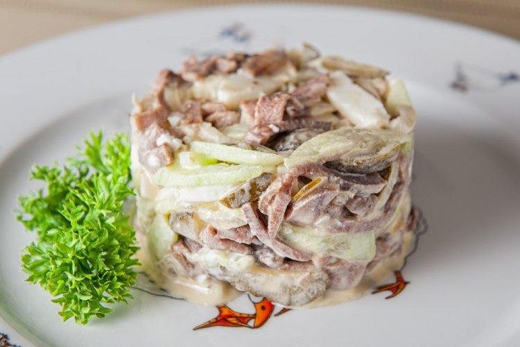 Salad with Pork Tongue and Cucumbers
