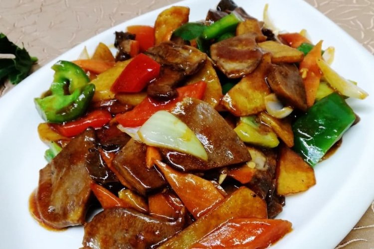 Pork Tongue with Vegetables Chinese Style