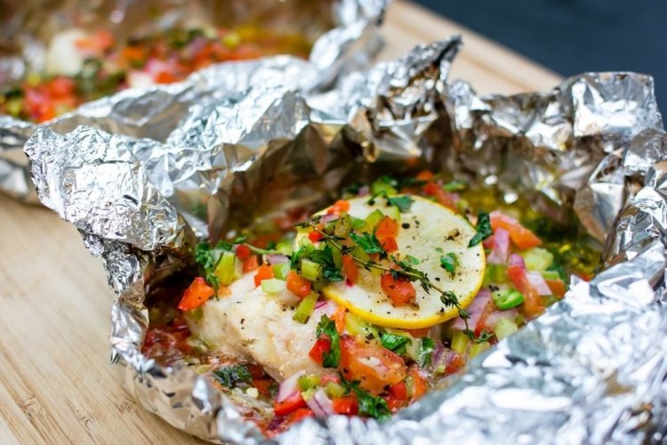 Cod in Foil with Vegetables