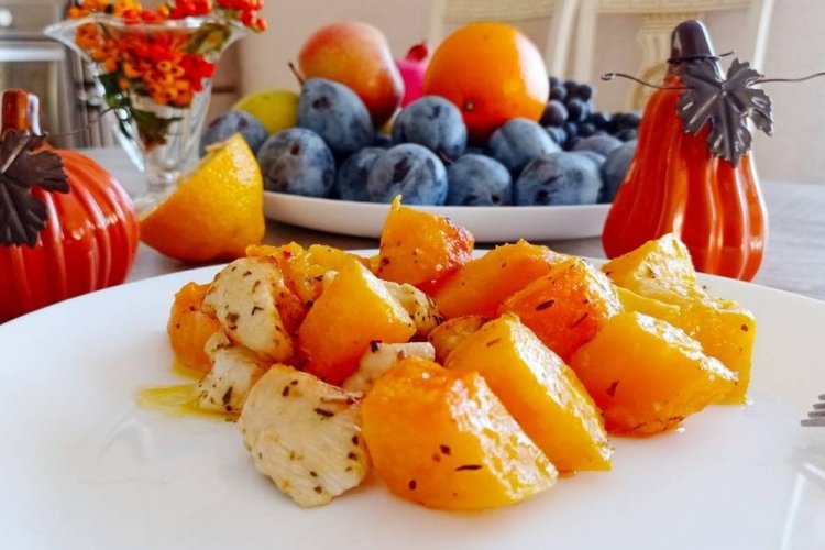 Baked Pumpkin with Chicken