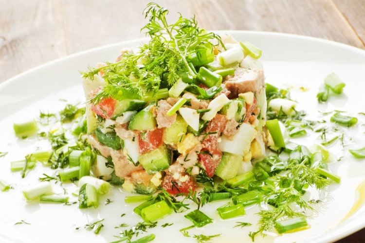 Vegetable and Cod Liver Salad
