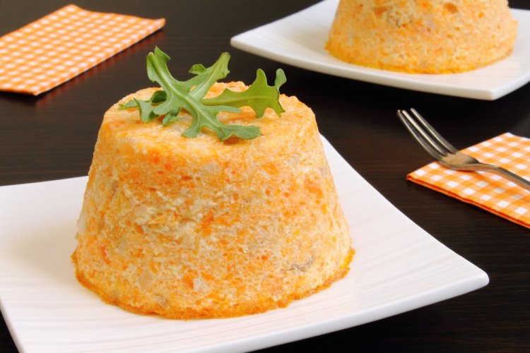 Carrot and Cottage Cheese Pudding