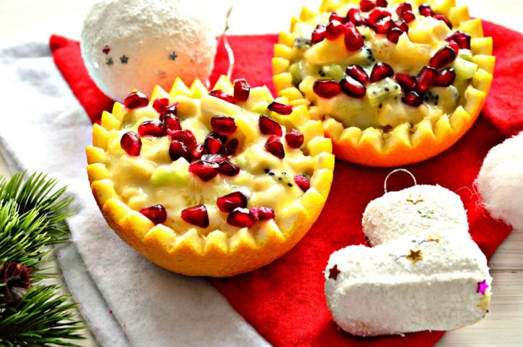 Fruit Salad in Orange Halves
